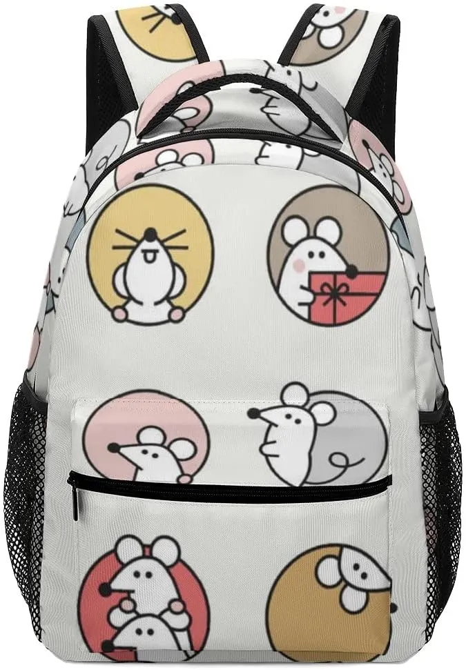 Casual Daypacks Backpacks Laptop Backpack Cute Mice Colorful Red Pink Work Bussiness School Students Bookbag Travel Hiking Gym Bags Waterproof Lightweight Women Men