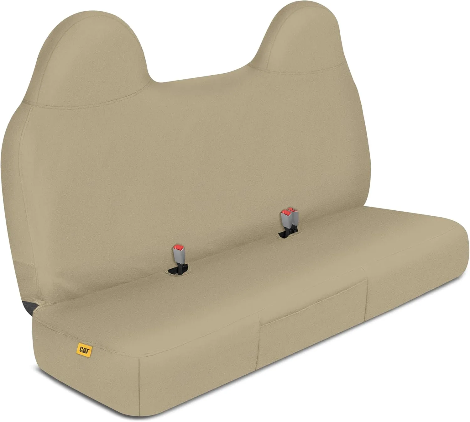 CAT® Custom Fit Front Bench Seat Cover for Ford F250 / F350 / F450 / F550 (1999-2007) - Durable Oxford Beige Truck Seat Cover with Utility Pockets, Ford F250 Super Duty Interior Cover