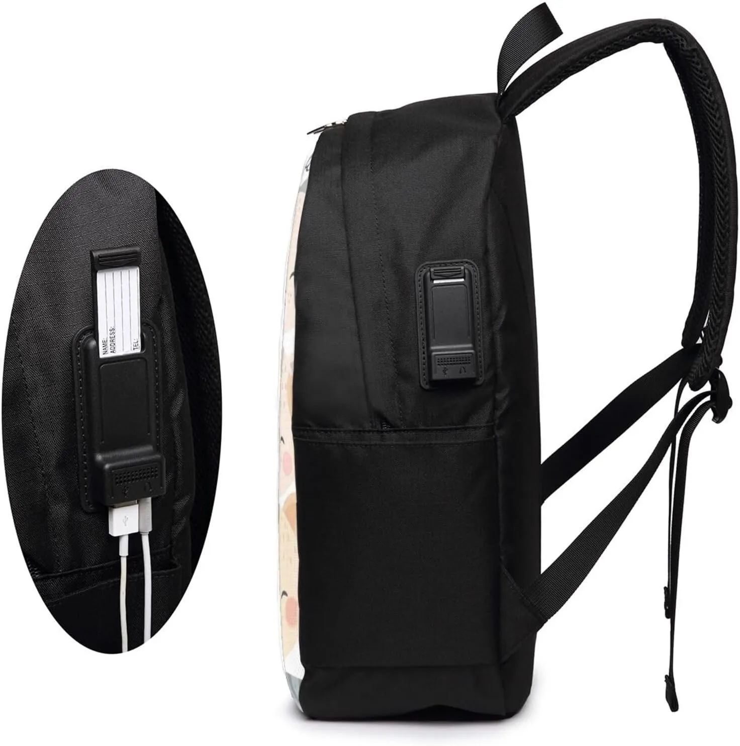 Cats Kitten Cute Pastel Backpack, 17 Inch Travel Business Laptop Backpack With USB Port for Women Men