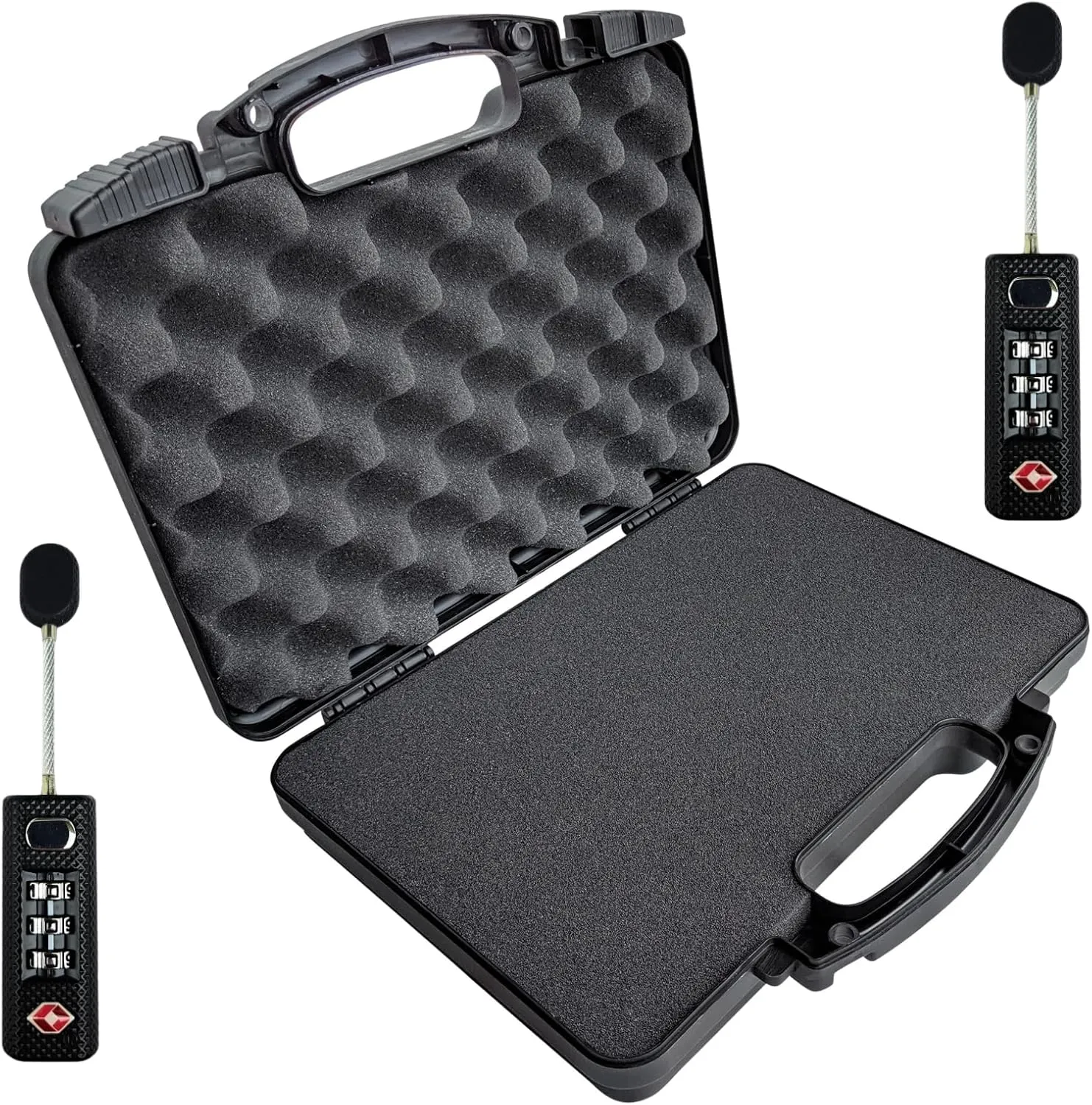Cedar Mill Fine Firearms TSA Approved Travel Locks for Luggage, Gym Locker & Guncase TSA Approved Gun Case - Gun Carry-on Bag for Handgun & 9mm Pistol, Revolver Bundle.