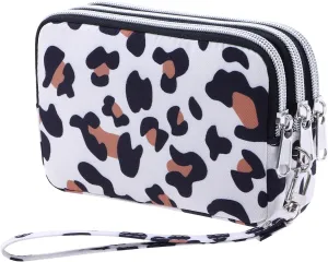 Cellphone Wristlet Wallets for Women Large Capacity Clutch Purse 3 Zipper Compartments 6 Card Slots Anti-water Handbag