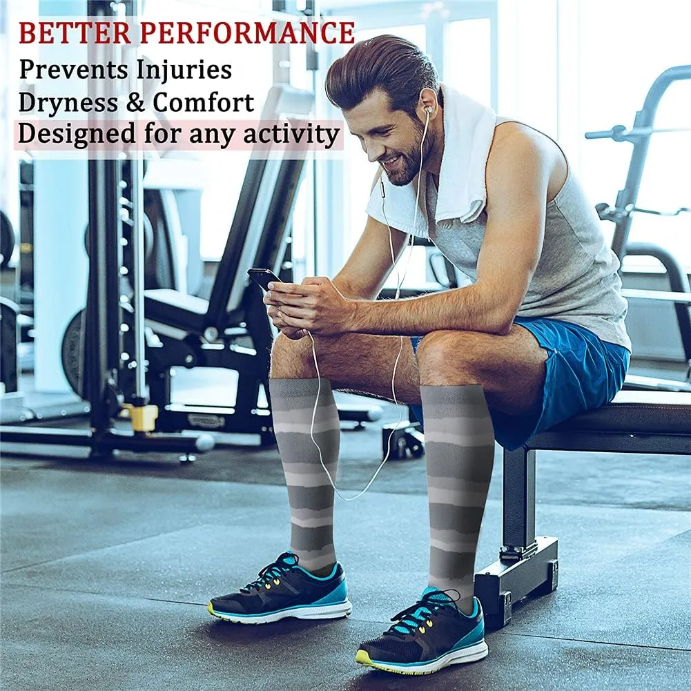 CHARMKING 6 Pairs-Compression Socks for Women & Men Circulation Best Support for Nurses, Running, Athletic,Flight Travel