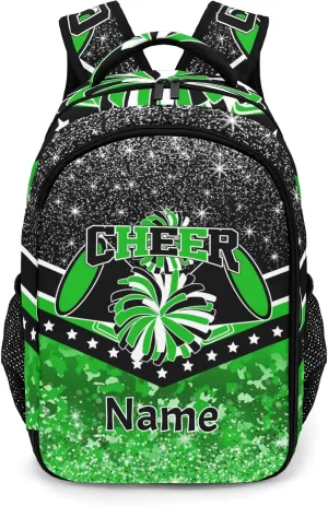 Cheer Bag Cheerleading School Backpack Shoulders Bookbag for Training Competition(Green)