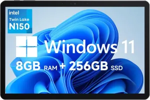 CHUWI 2025 Hi10 X1 Windows 11 Tablet 10.1'', Intel N150(Up to 3.6GHz), 8GB LPDDR5 256GB SSD, Windows Tablet PC, 8MP 5MP Cameras, WiFi 6, BT 5.2, HDMI, USB 3.2, Type C, Full HD, with Case