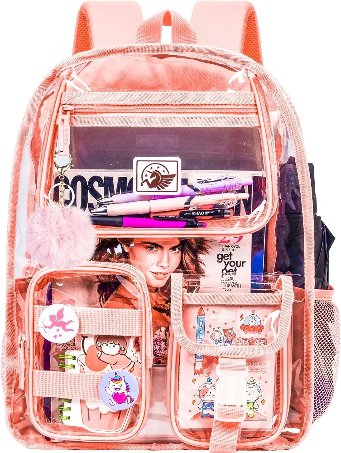Clear Backpack, Heavy Duty Transparent Bookbag for Women and Men