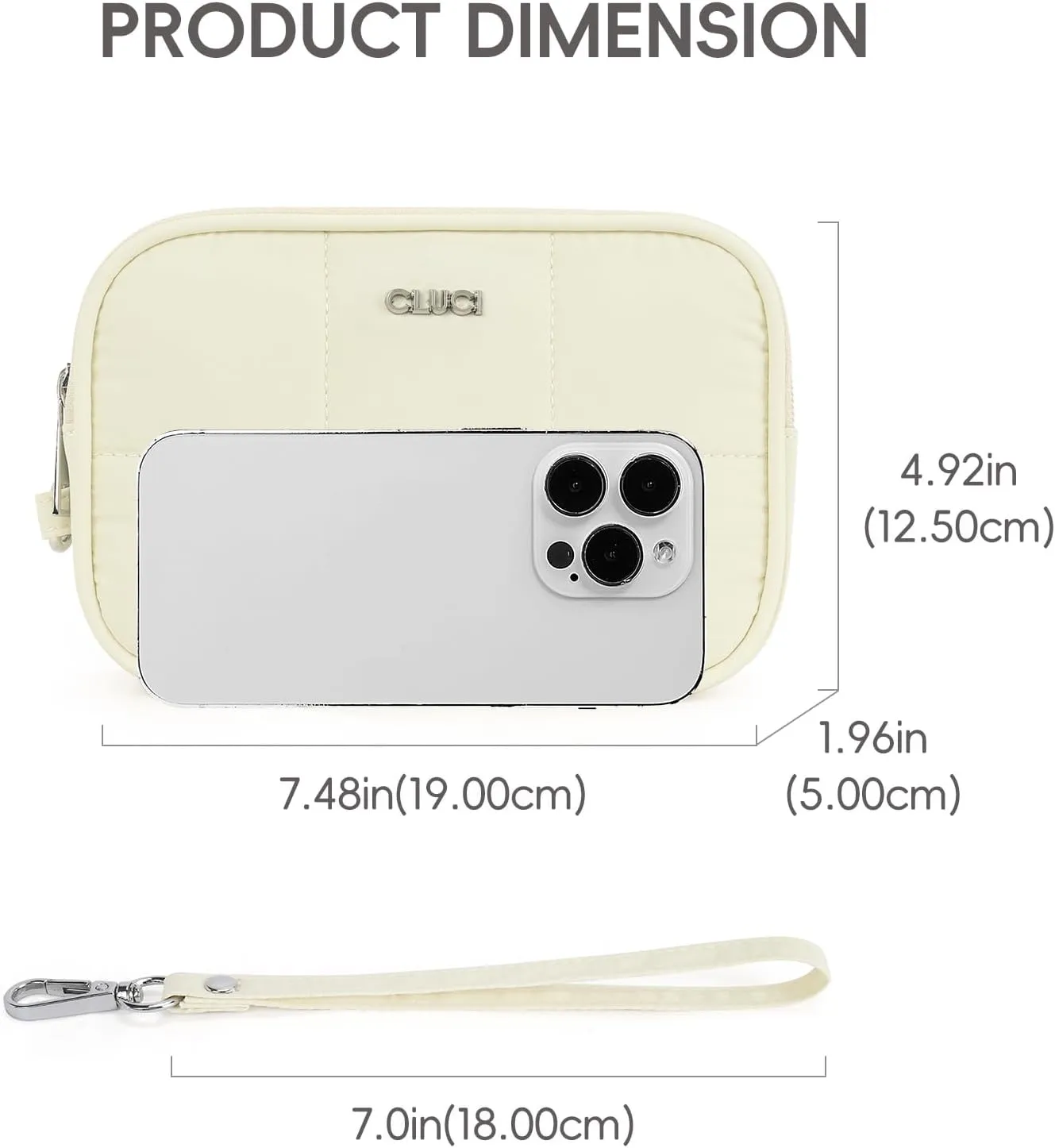 CLUCI Puffer Wristlet Wallet for Women Large Capacity 3 Zipper Purse Nylon Quilted Clutch Purse for Women