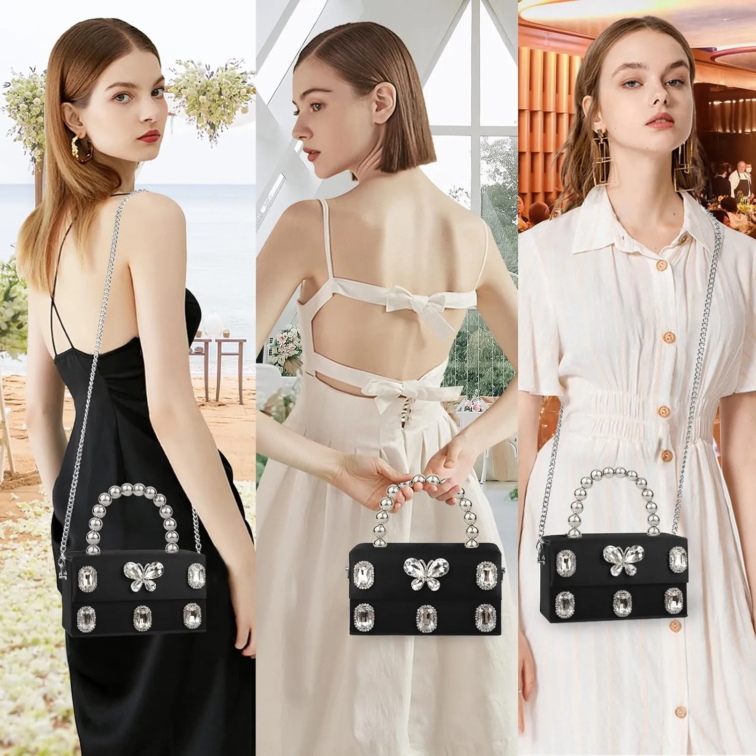 Clutch Purses for Women Fashion Rhinestone Evening Bag Purse Crossbody Bag Handbags for Women