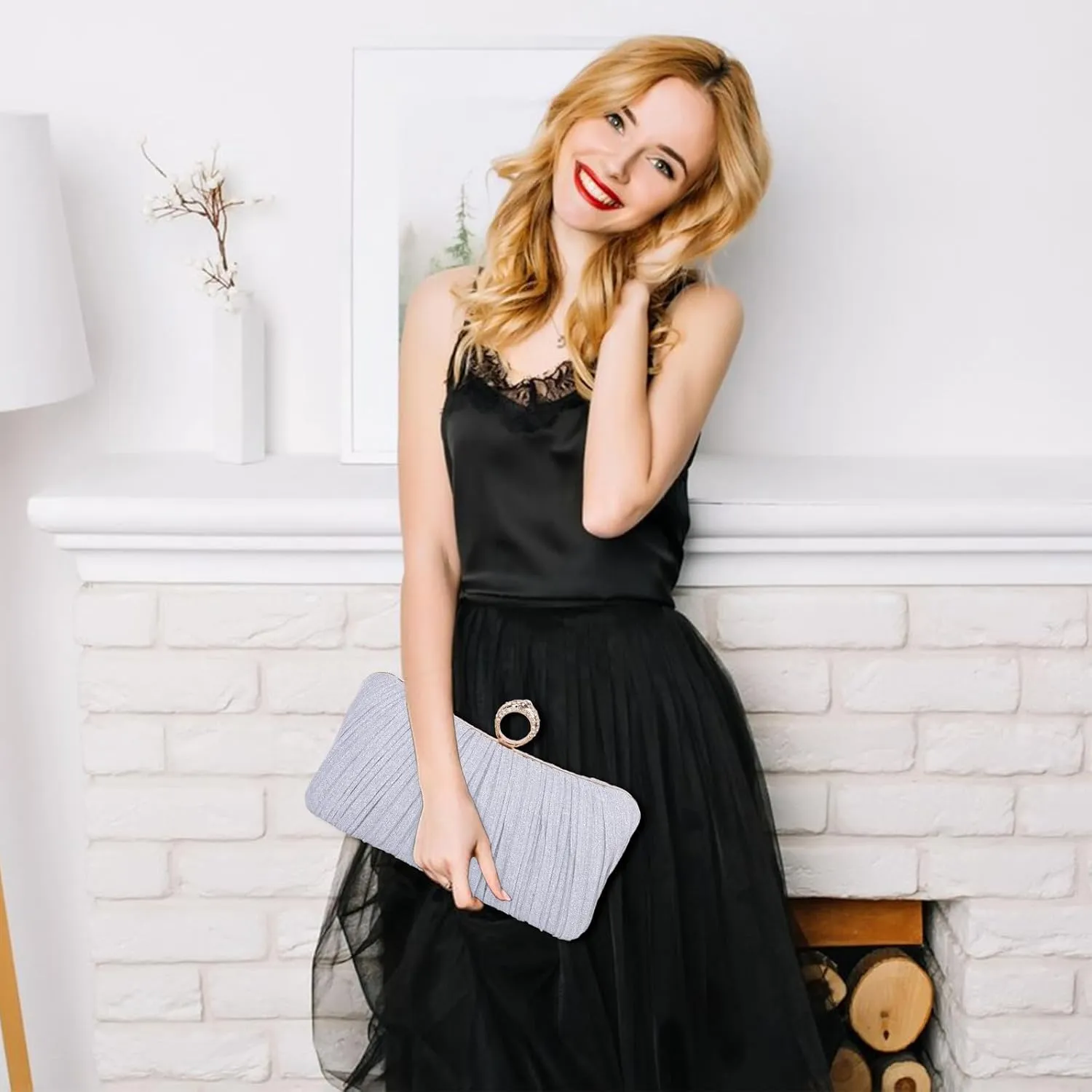 Clutch Purses for Women, Rhinestone Evening Bags Party Purse, Sparkling Handbag Purses for Wedding Bridal Prom Party