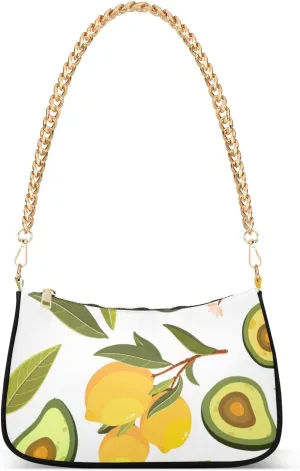 Clutch Purses for Women Trendy Chain Tote Bag Shoulder Handbags Avocado Design Graduation Gifts for Her, Multi9