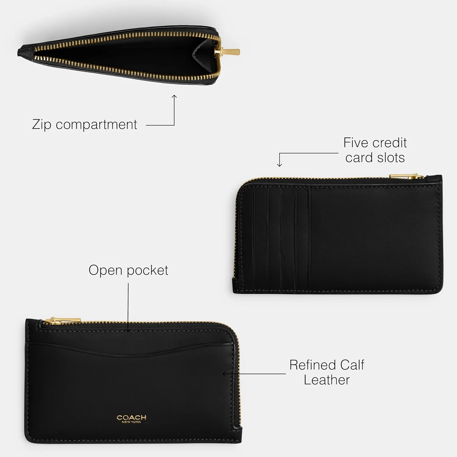 Coach Women's Zip Case Travel Accessory-Envelope Card Holder