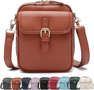 Collaborate Crossbody Leather Bag, Comebybuy Purse Vintage Mini Messenger Bag, Mini Phone Pouch with Card Slot