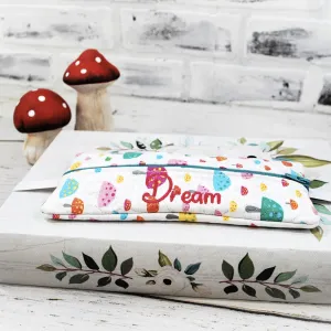 Colorful Mushrooms Personalized Quilted Pouch
