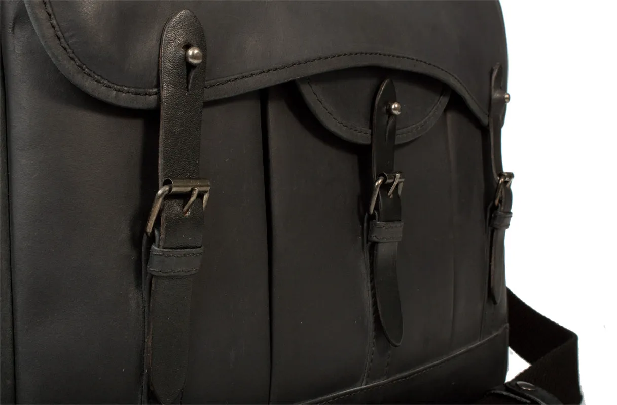 COMBO UBERBAG GOBI GRAPHITE GREY LEATHER HOLDALL BAG / MESSENGER BAG