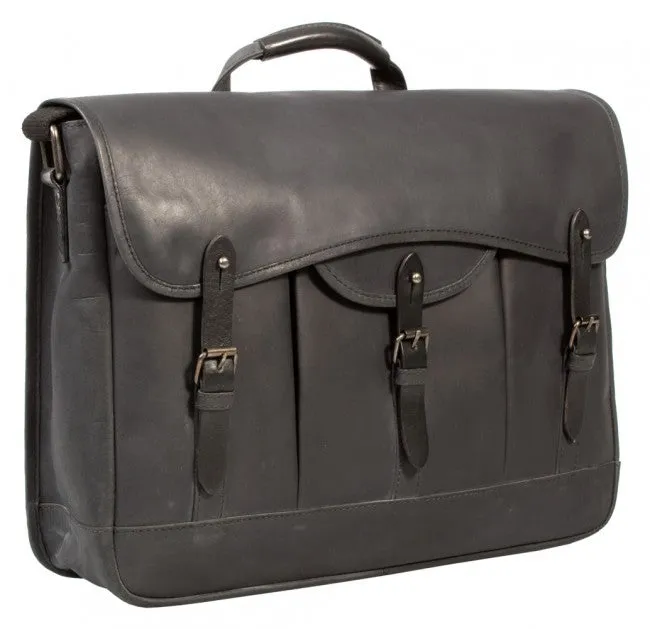 COMBO UBERBAG GOBI GRAPHITE GREY LEATHER HOLDALL BAG / MESSENGER BAG