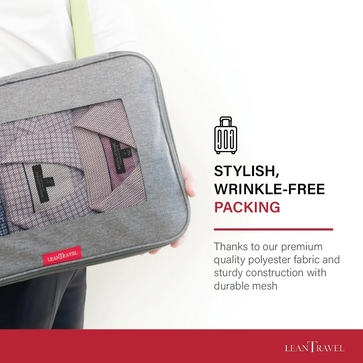 Compression Packing Cubes for Travel Organizers with Double Zipper, LeanTravel