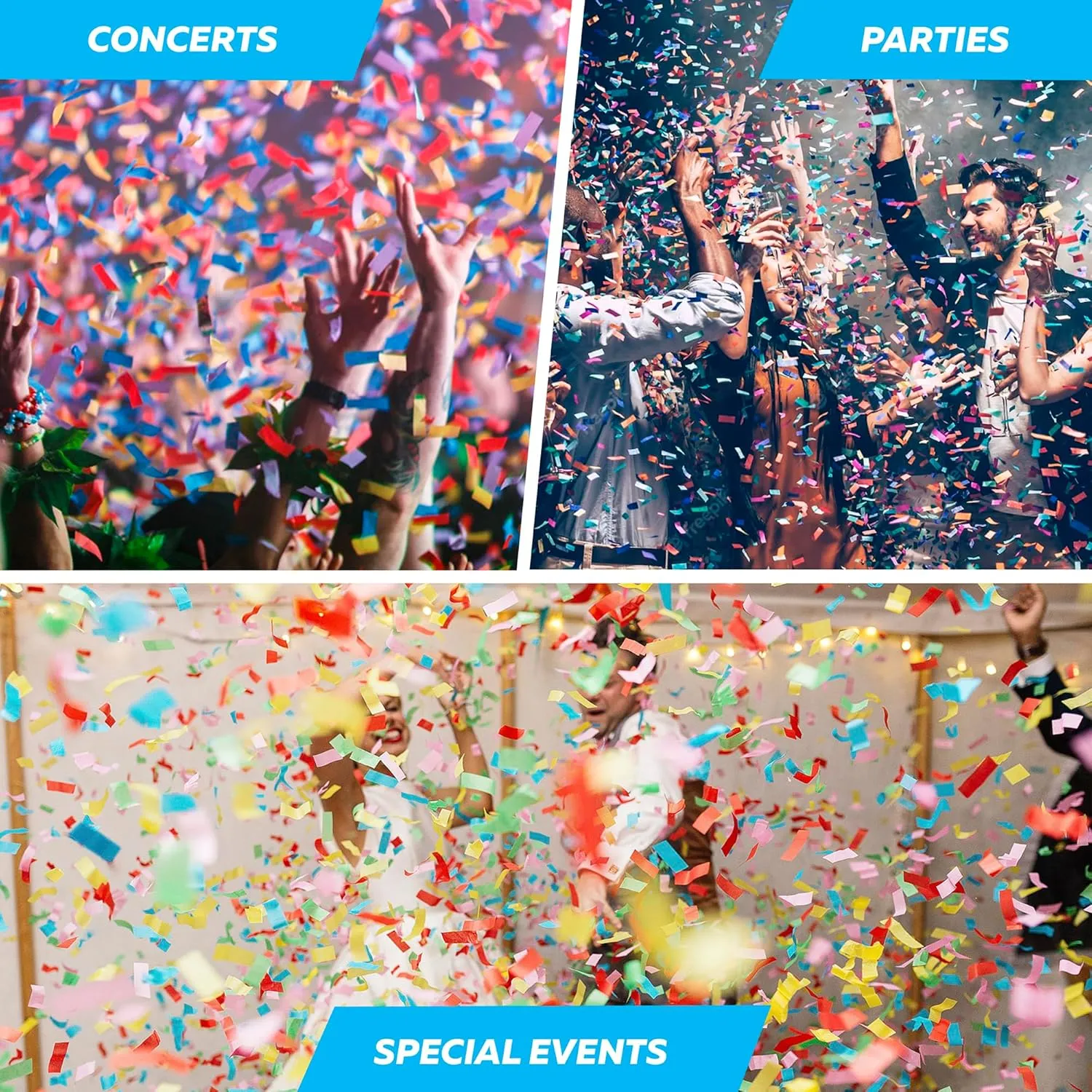 Confetti Cannon Machine 2-Shot | Confetti Blower Machine Confetti Cannon with Wireless Remote & DMX Control for Concerts, Parties, and Special Events