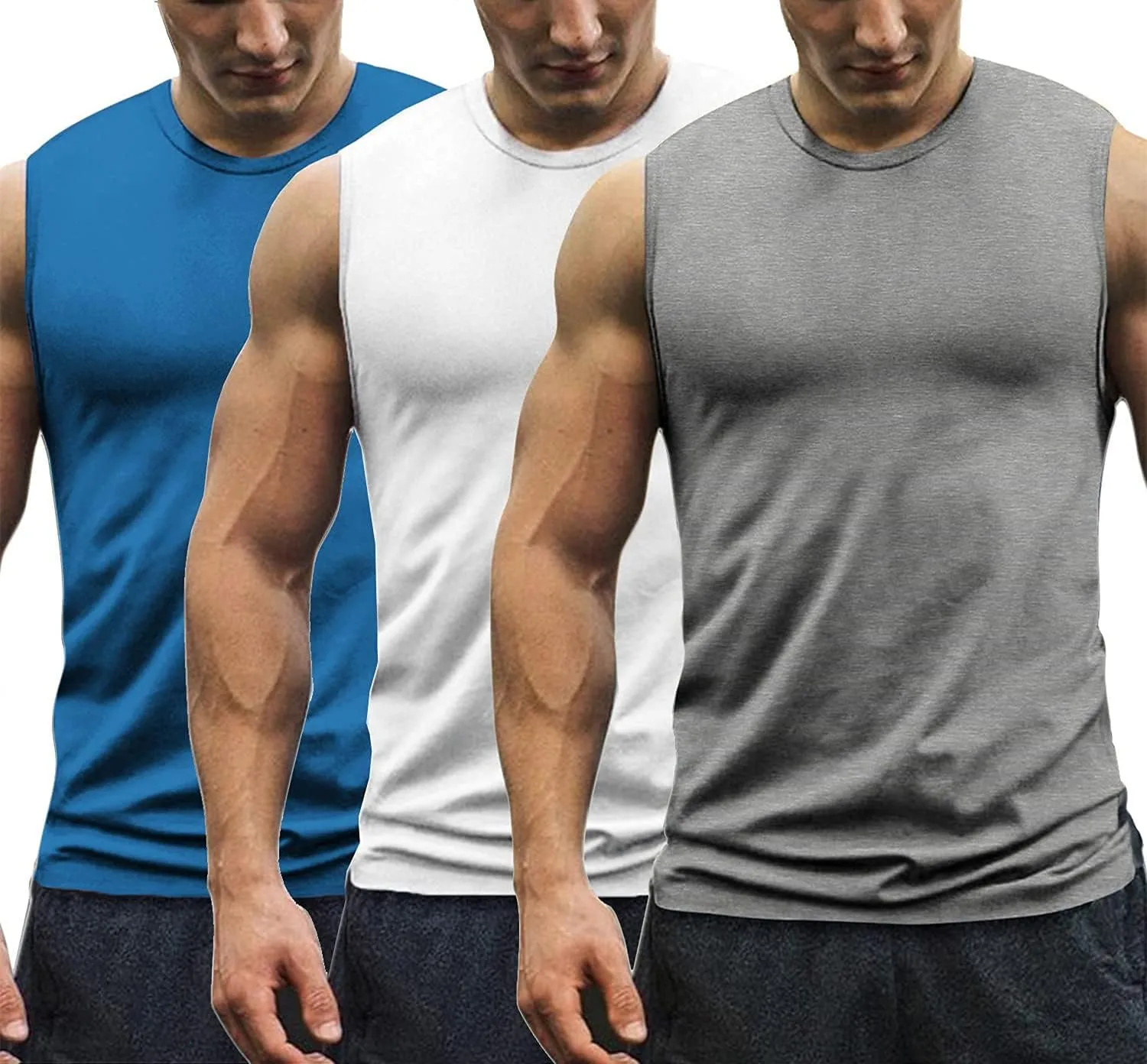 COOFANDY Men's 3 Pack Workout Tank Tops Gym Muscle Tee Bodybuilding Fitness Sleeveless T Shirts