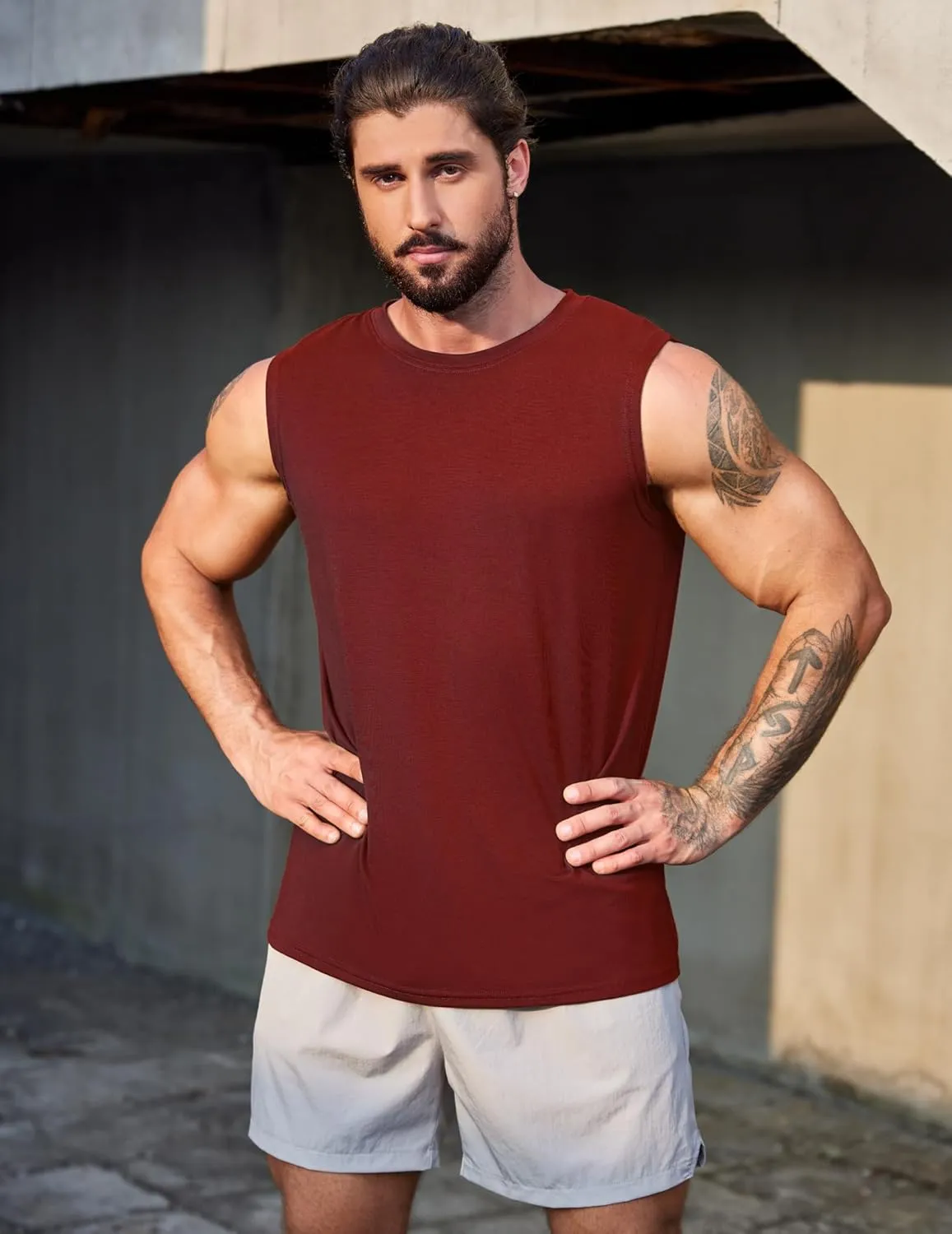 COOFANDY Men's 3 Pack Workout Tank Tops Gym Muscle Tee Bodybuilding Fitness Sleeveless T Shirts