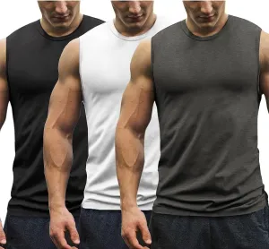 COOFANDY Men's 3 Pack Workout Tank Tops Gym Muscle Tee Bodybuilding Fitness Sleeveless T Shirts