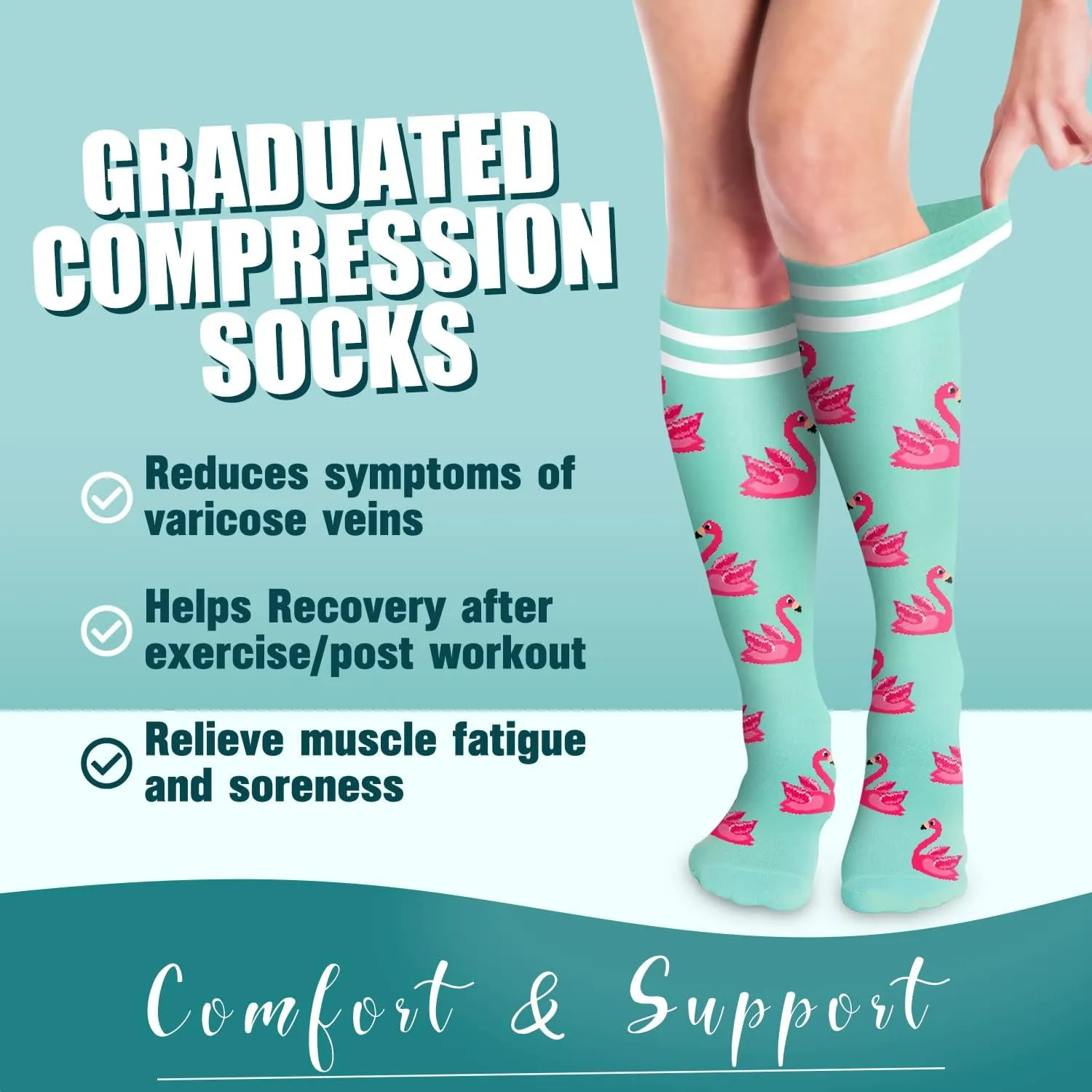 COOLOVER Compression Socks for Women and Men - Best for Circulation, Running, Athletic, Recover, Nurse, Travel