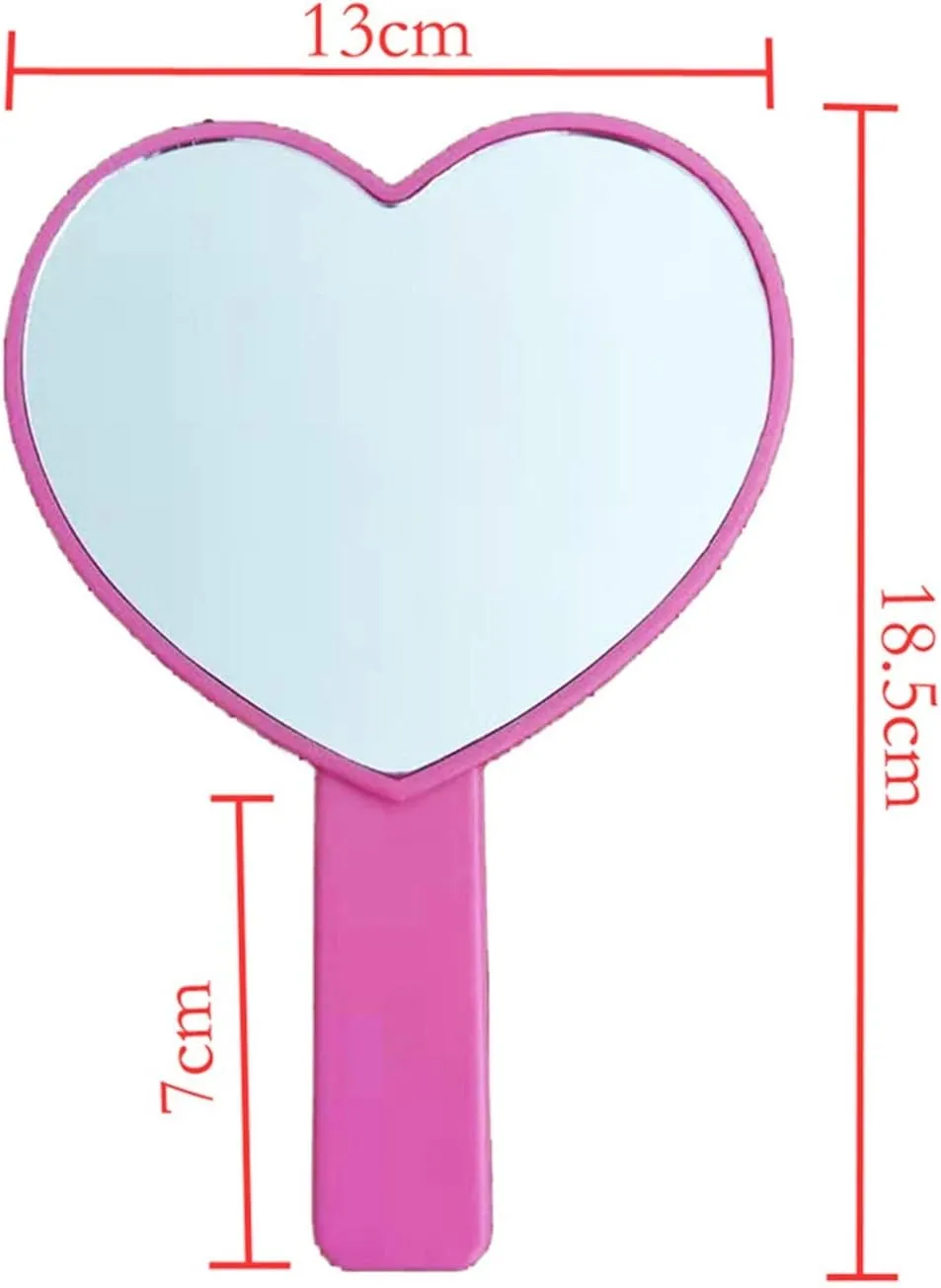 Cosmetic Mirror Portable Handheld Makeup Mirror Vanity Mirror Makeup Dresser with Handle Hand Mirror Makeup Mirror Ladies Small Mirror Make Up Mirrors(B)