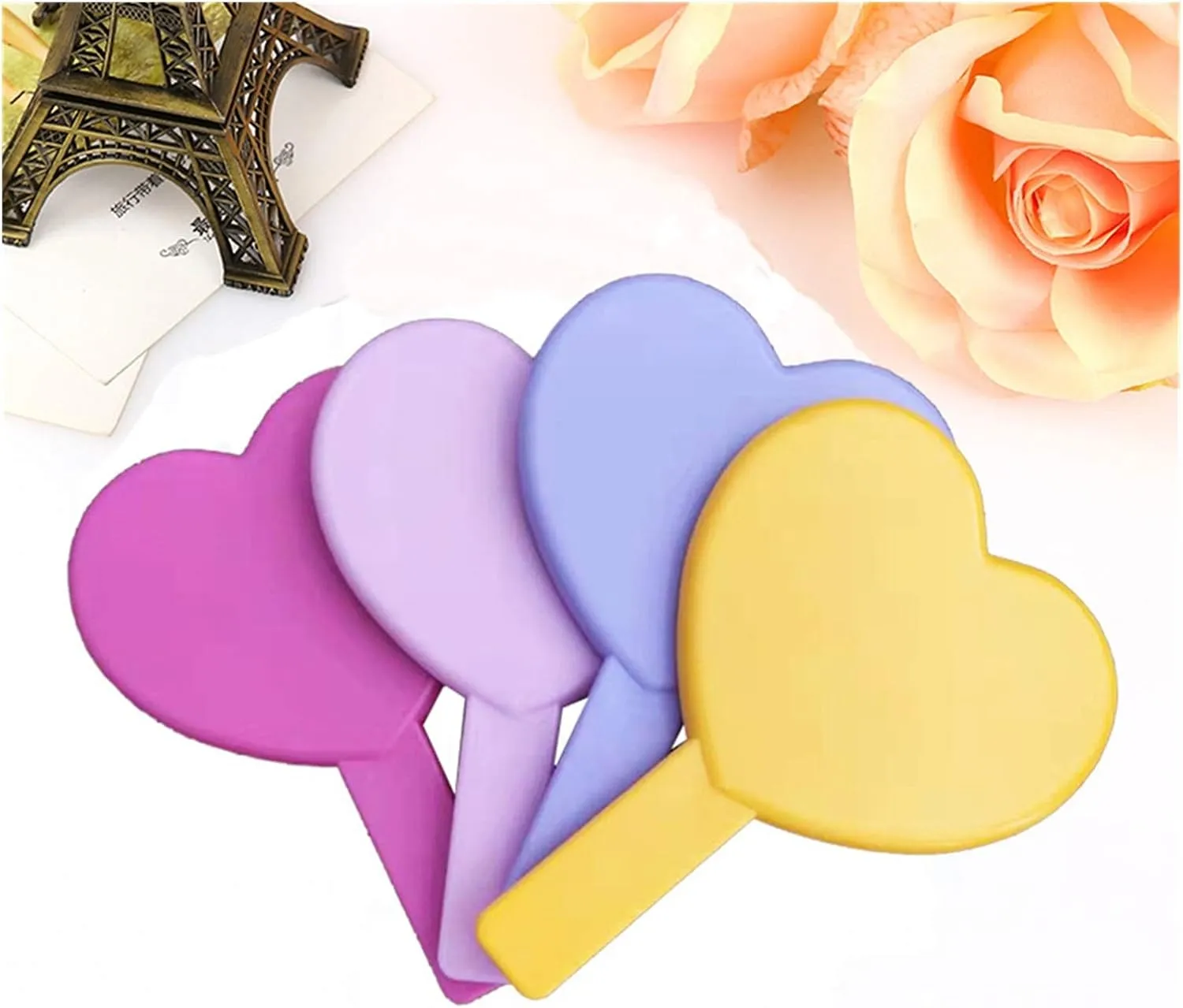 Cosmetic Mirror Portable Handheld Makeup Mirror Vanity Mirror Makeup Dresser with Handle Hand Mirror Makeup Mirror Ladies Small Mirror Make Up Mirrors(B)