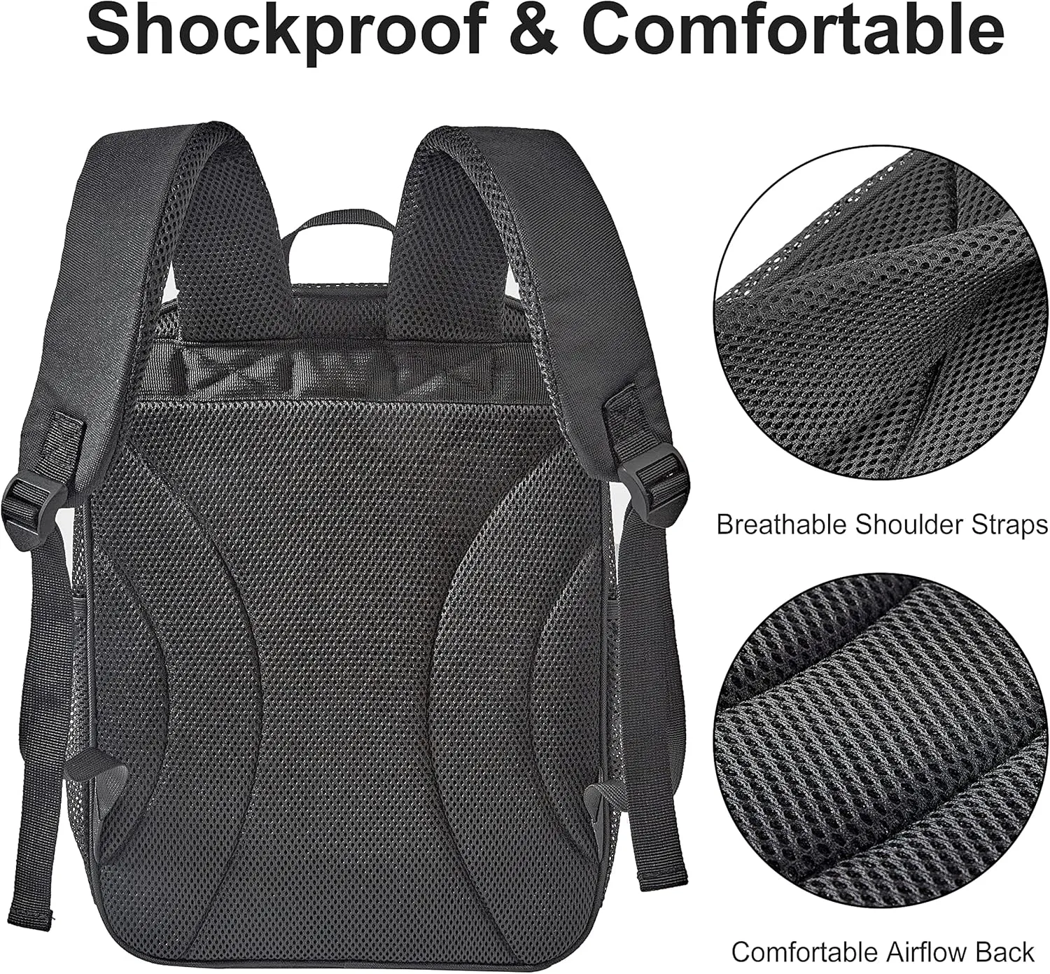 COVAX Large Mesh Backpack - Semi-transparent College Backpack with Bungee and Comfort Padded Straps for Travel, Swimming, Beach, Outdoor Sports