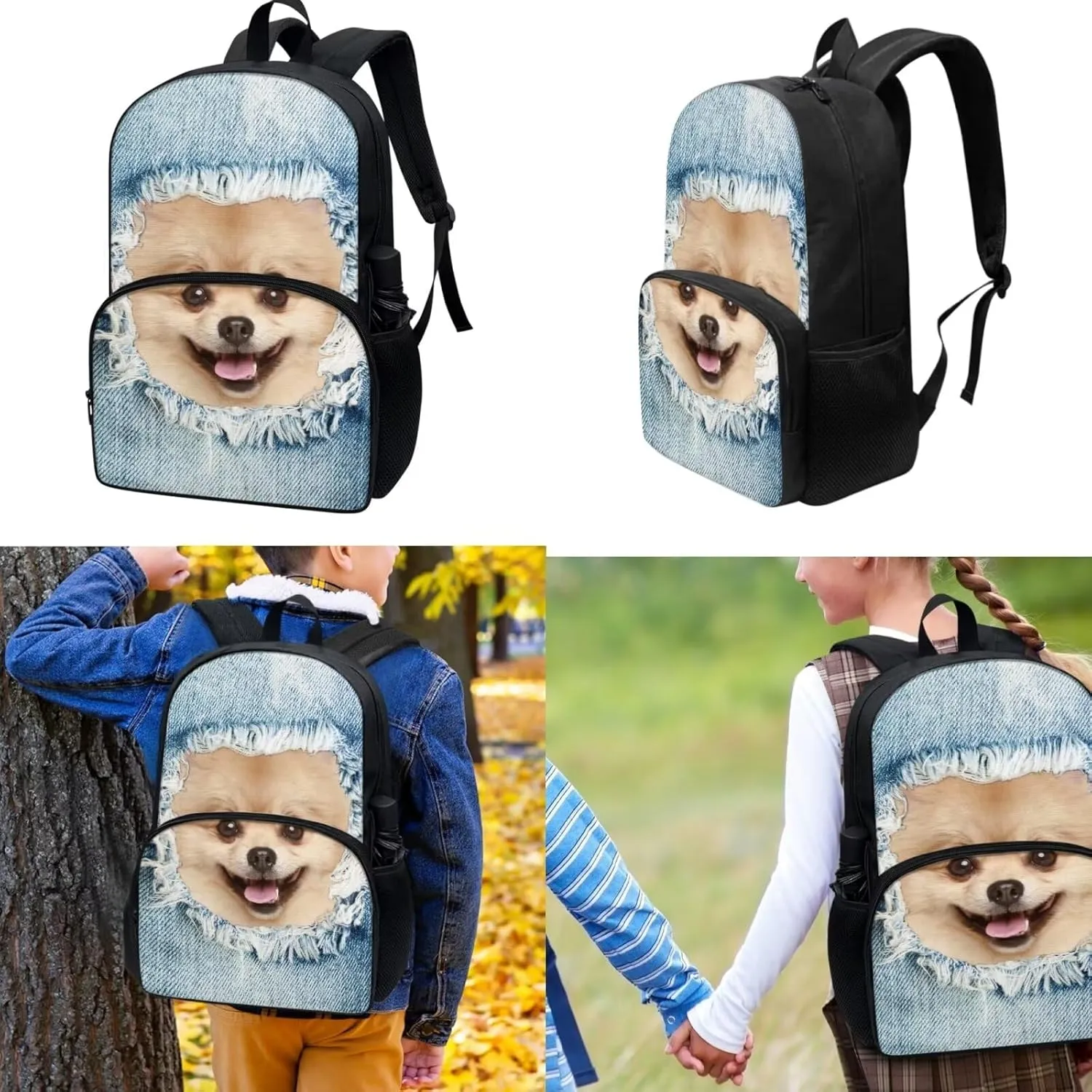Cowboy Beau 3pcs Backpack for Elementary Kids School Bookbag Set for Girls Daypack for Hiking Cooler Leakproof Insulated Meal Bag Penbag Pouch Storage