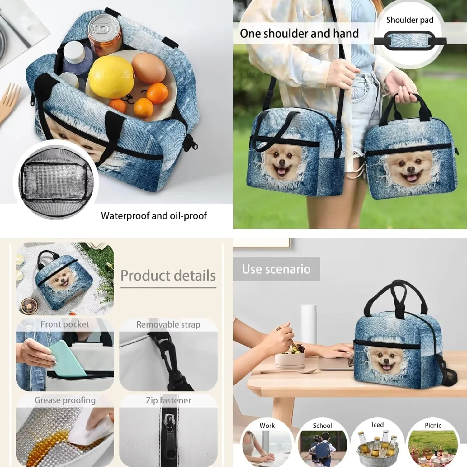Cowboy Beau 3pcs Backpack for Elementary Kids School Bookbag Set for Girls Daypack for Hiking Cooler Leakproof Insulated Meal Bag Penbag Pouch Storage