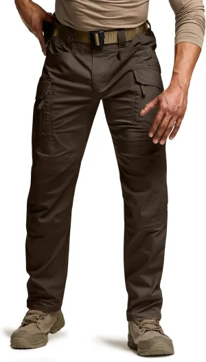 CQR Men's Flex Stretch Tactical Pants, Water Resistant Ripstop Cargo Pants, Lightweight EDC Outdoor Work Hiking Pants