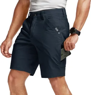 CQR Men's Stretch Utility Shorts, Lightweight Quick Dry Casual Shorts, Hiking Golf Cargo Shorts with Zipper Pockets