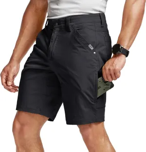 CQR Men's Stretch Utility Shorts, Lightweight Quick Dry Casual Shorts, Hiking Golf Cargo Shorts with Zipper Pockets