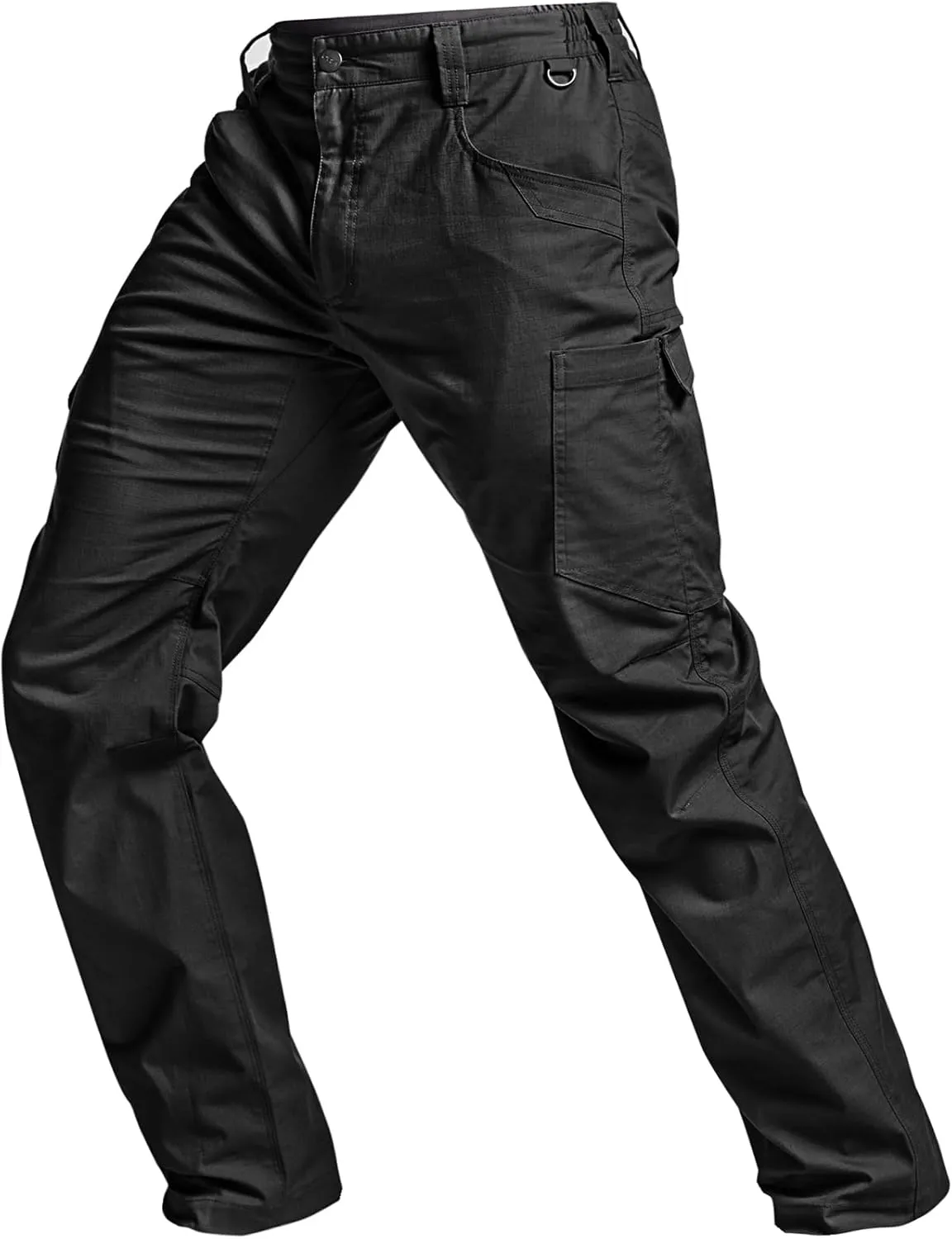 CQR Men's Utility Flex Cargo Pants, Classic-Fit Casual Stretch Work Pants, Water Resistant Lightweight Tactical Hiking Pants