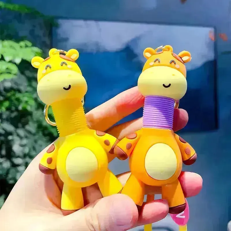 Creative Retractable Giraffe 3D Keychain