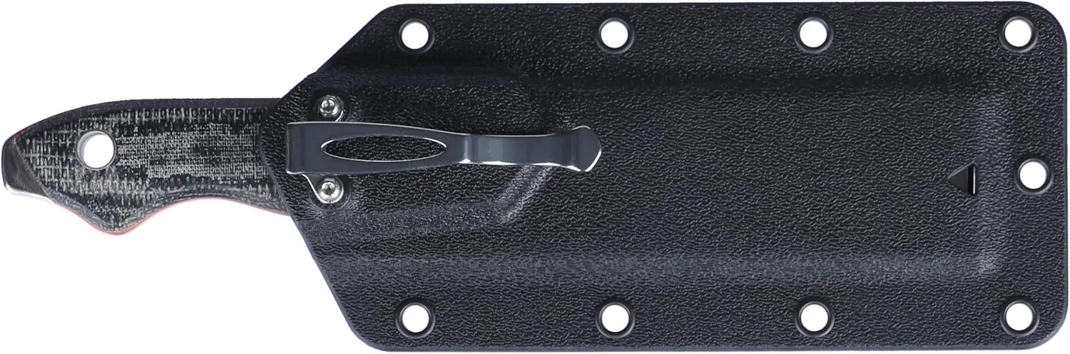 CRKT Razel Fixed Blade Knife: Everyday Carry Plain Edge, D2 Blade Steel, Resin Infused Fiber Handle w/Pocket Carry Sheath 4037,Silver/Black