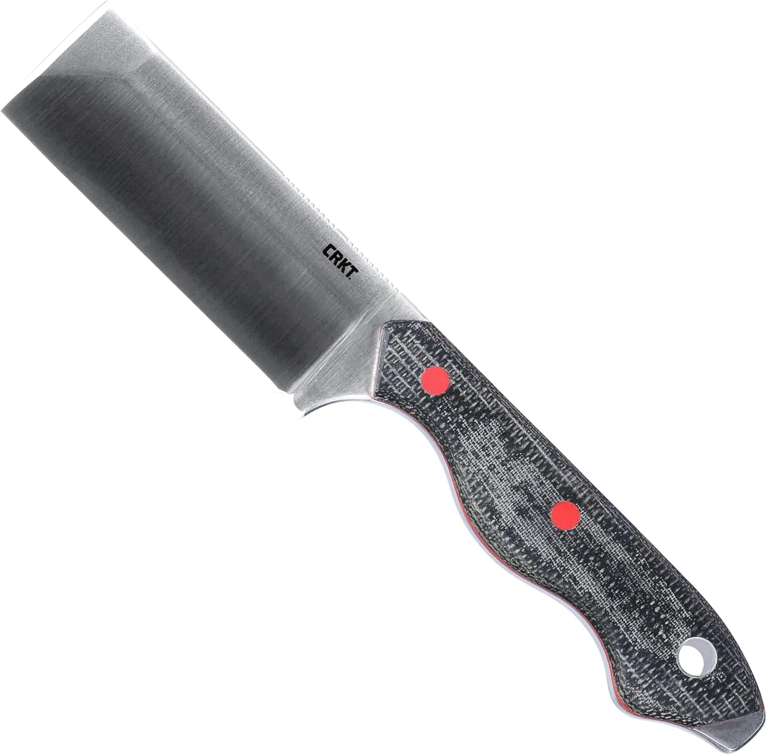 CRKT Razel Fixed Blade Knife: Everyday Carry Plain Edge, D2 Blade Steel, Resin Infused Fiber Handle w/Pocket Carry Sheath 4037,Silver/Black
