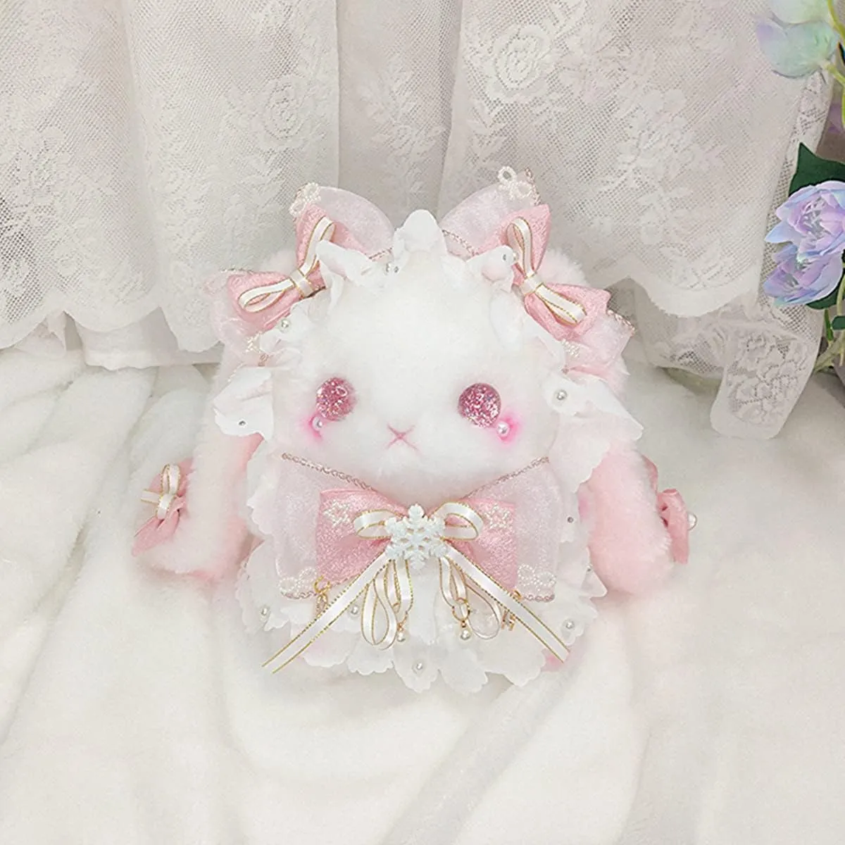 Crossbody bag cartoon Plush Rabbit girls wallets Easter Gift One Shoulder Lolita Rabbit Women Kids Bag Lovely Fluffy purse