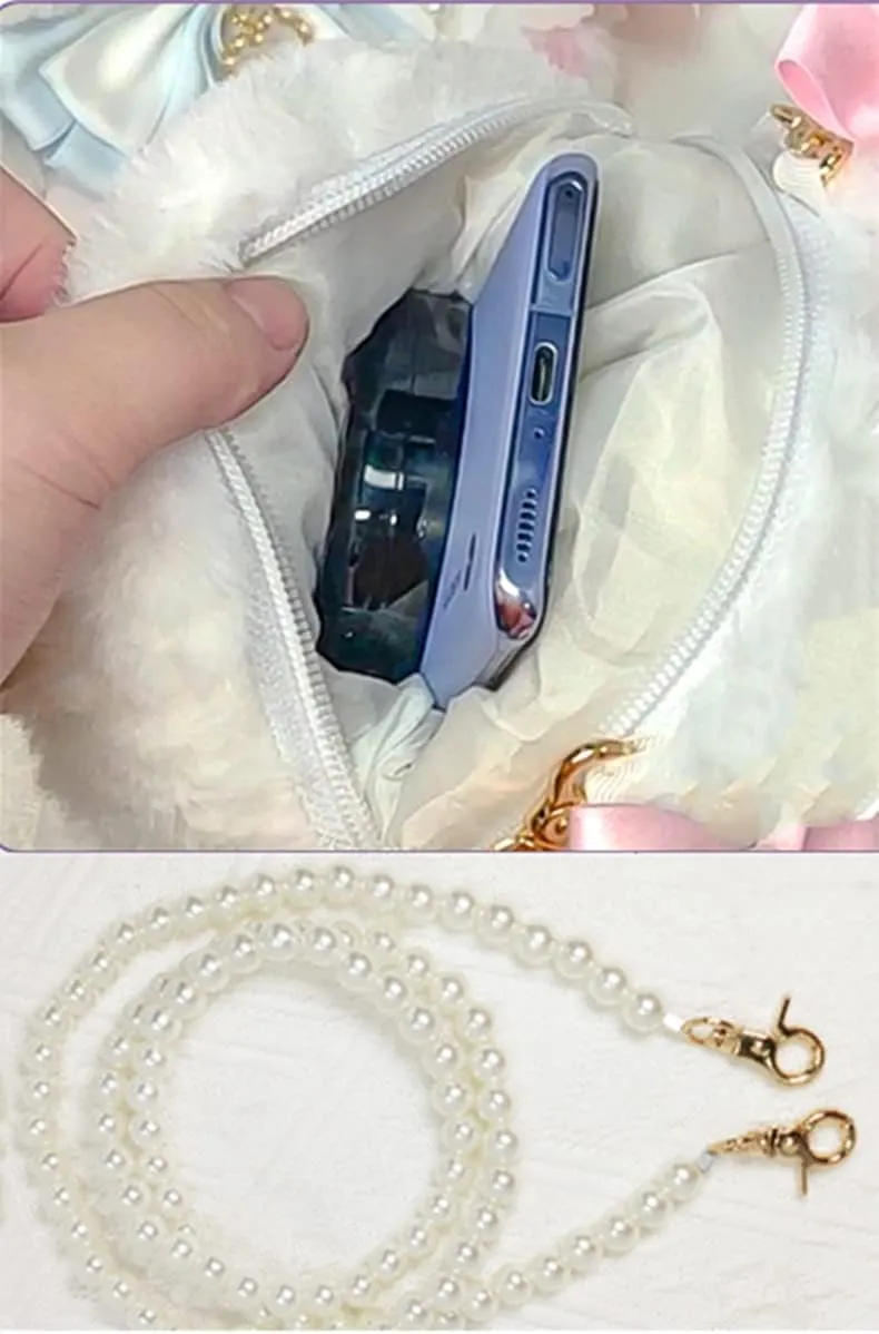 Crossbody bag cartoon Plush Rabbit girls wallets Easter Gift One Shoulder Lolita Rabbit Women Kids Bag Lovely Fluffy purse
