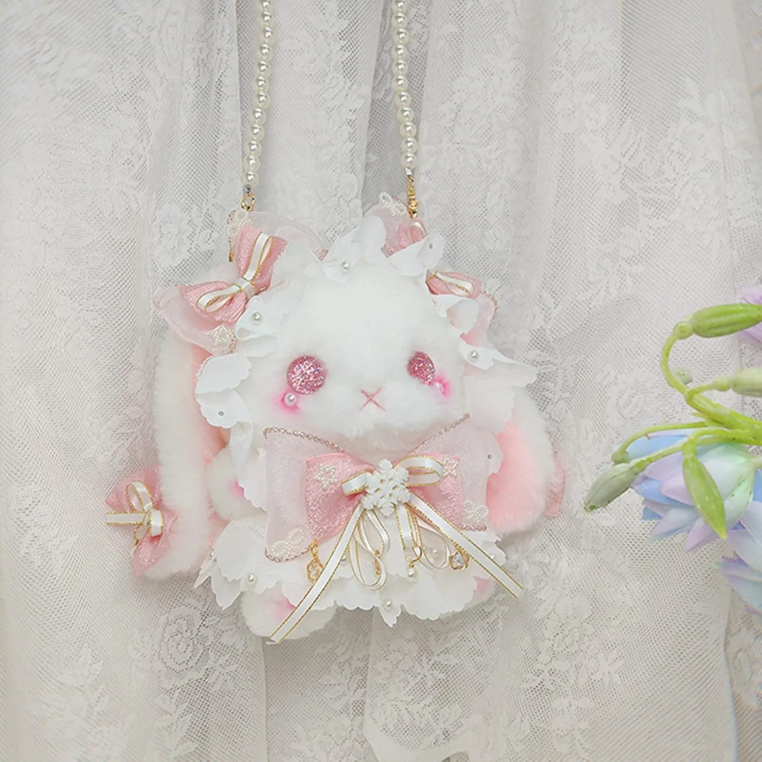 Crossbody bag cartoon Plush Rabbit girls wallets Easter Gift One Shoulder Lolita Rabbit Women Kids Bag Lovely Fluffy purse