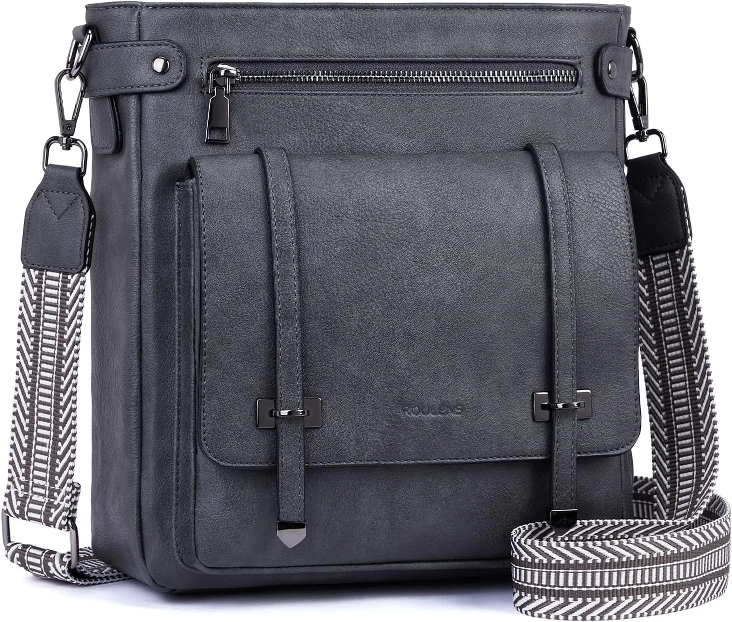 Crossbody Bags for Women,Multi Pocket Crossbody Purses Vegan Leather Shoulder Handbags Travel Purse Adjustable Strap
