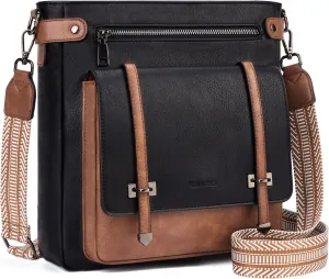 Crossbody Bags for Women,Multi Pocket Crossbody Purses Vegan Leather Shoulder Handbags Travel Purse Adjustable Strap