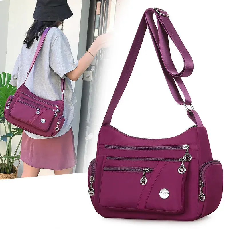 Crossbody Women Girls Waterproof Tote Casual Nylon Purse Handbag Lightweight Messenger Bag