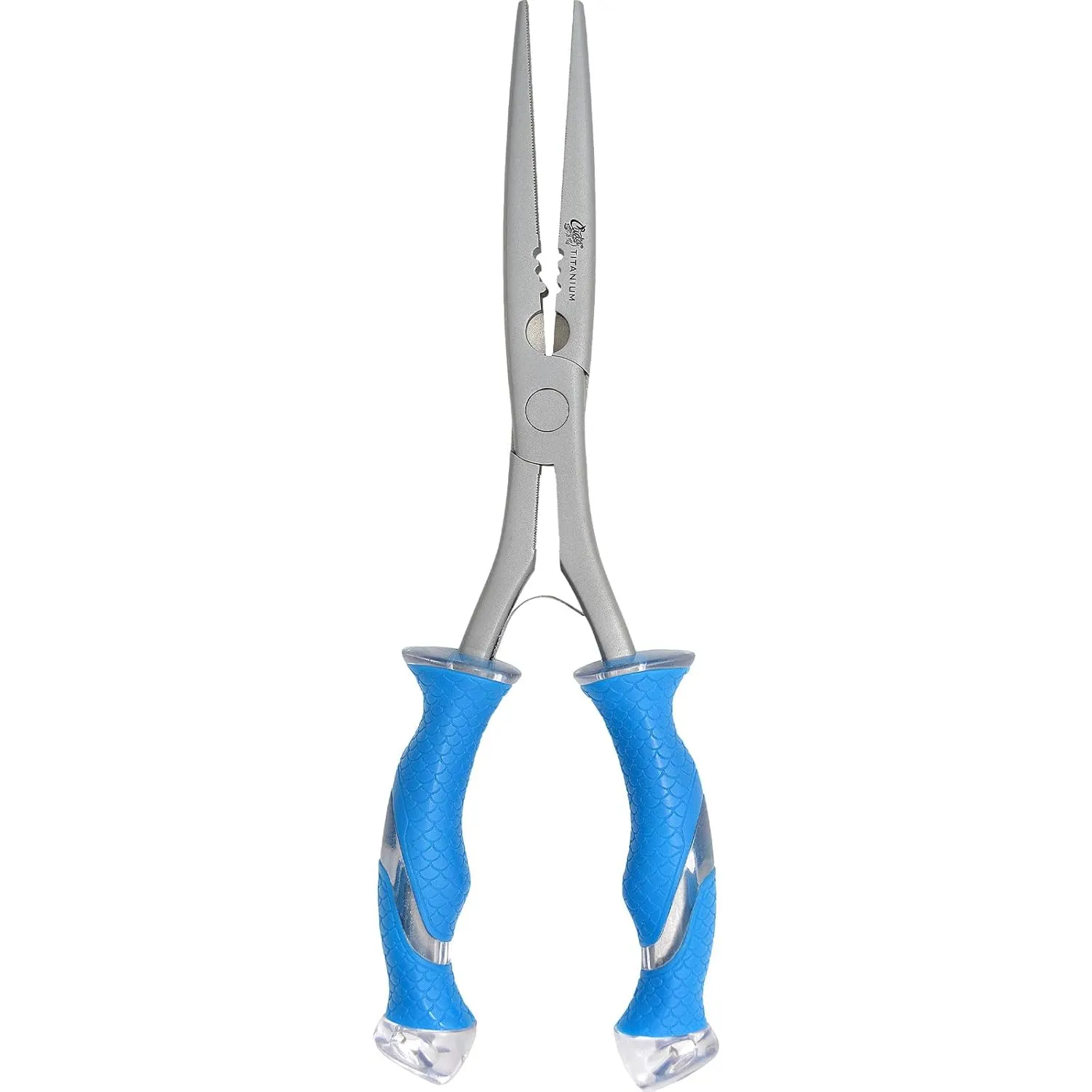 CUDA 10.25" Titanium Bonded Stainless Steel Freshwater Long Needle Nose Pliers #18113 Durable Fishing Hooks Remover, Ring Splitter with Crimper & Mono & Fluorocarbon Cutter