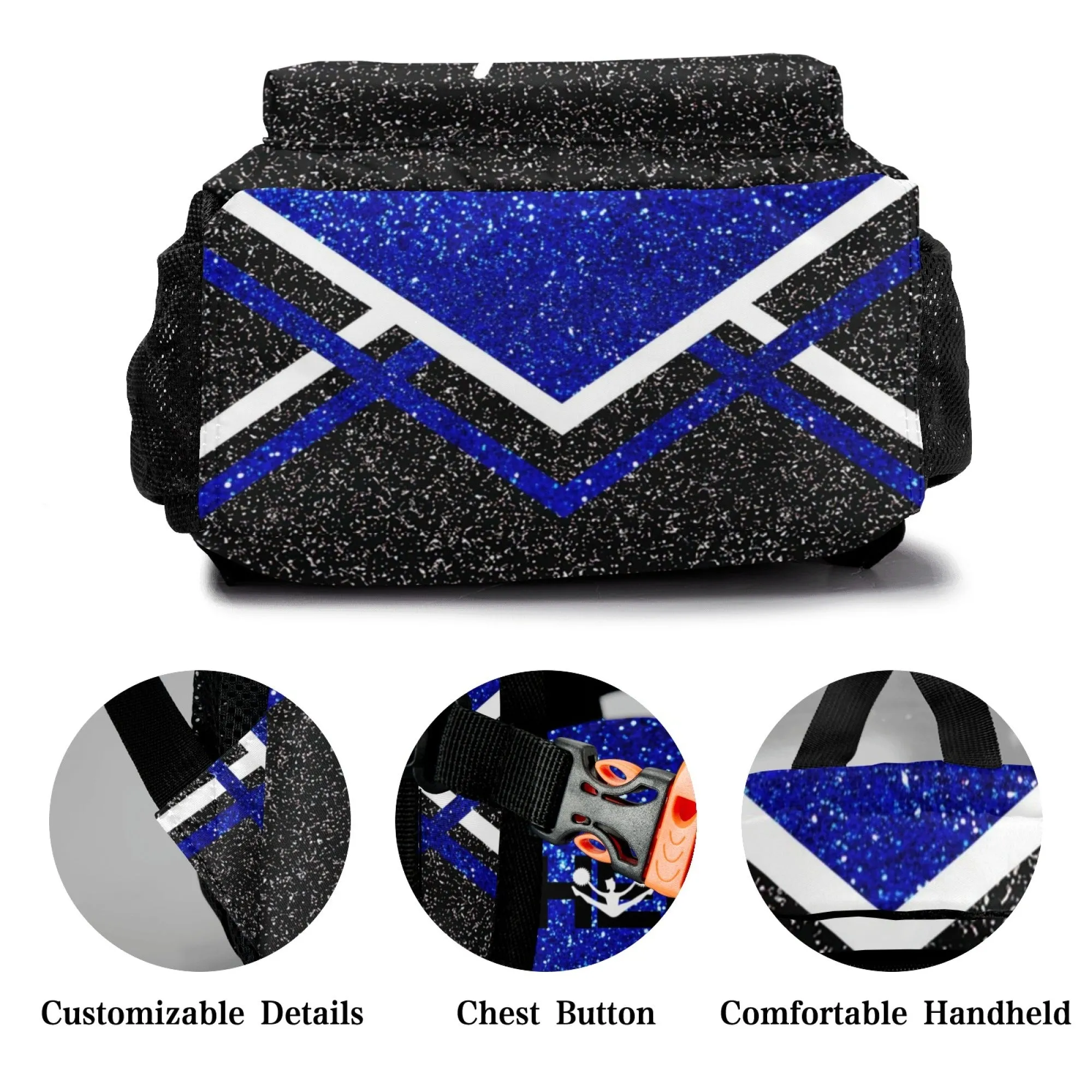 Custom Blue Cheer Cheerleader Personalized Causual Shoulder Bag Sports Leisure Camping Backpack for Women and Men