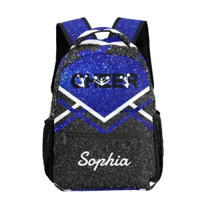 Custom Blue Cheer Cheerleader Personalized Causual Shoulder Bag Sports Leisure Camping Backpack for Women and Men