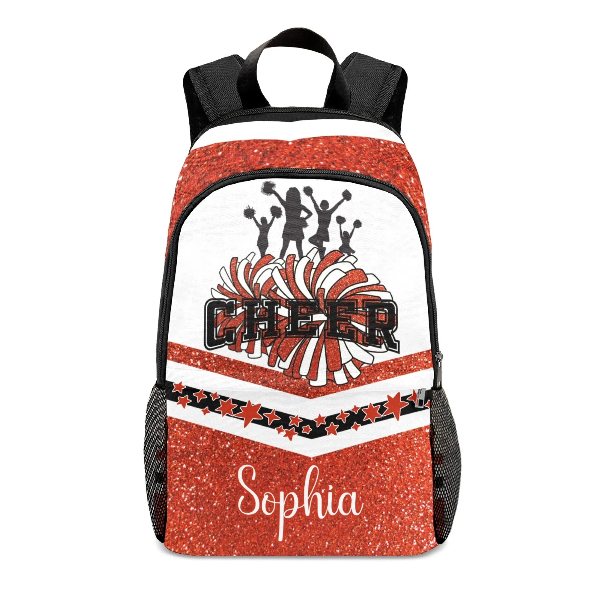 Custom Cheer Cheerleader Blue Green Pink Red Silver Orange All Over Print Casual Name Backpacks