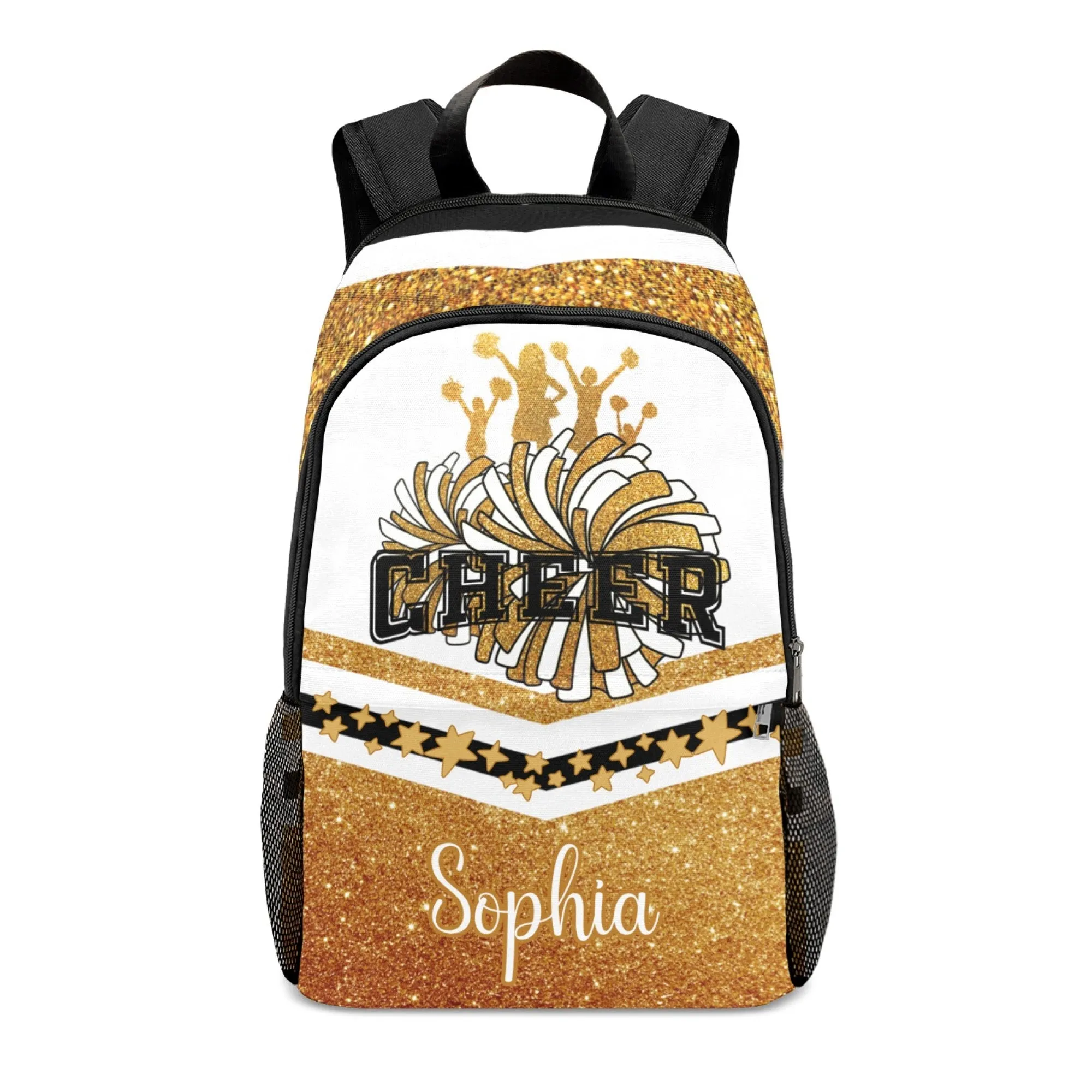 Custom Cheer Cheerleader Blue Green Pink Red Silver Orange All Over Print Casual Name Backpacks