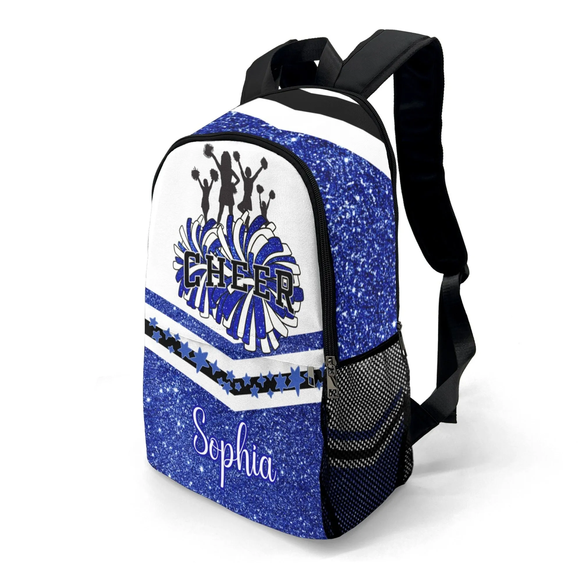 Custom Cheer Cheerleader Blue Green Pink Red Silver Orange All Over Print Casual Name Backpacks