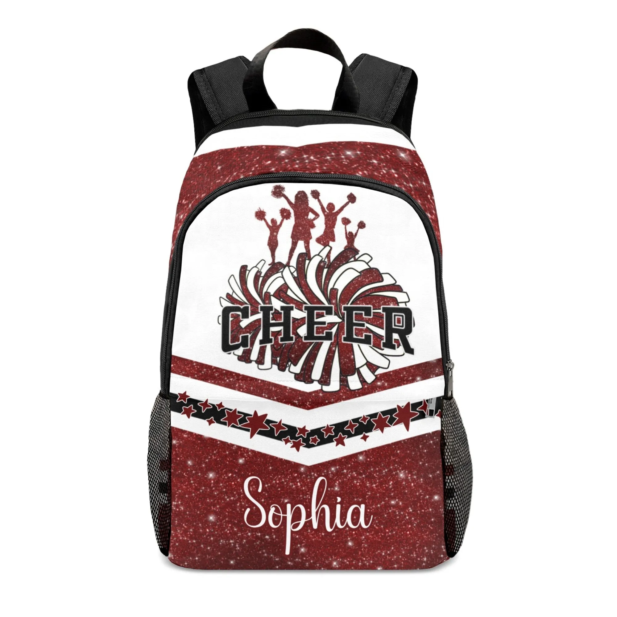 Custom Cheer Cheerleader Blue Green Pink Red Silver Orange All Over Print Casual Name Backpacks