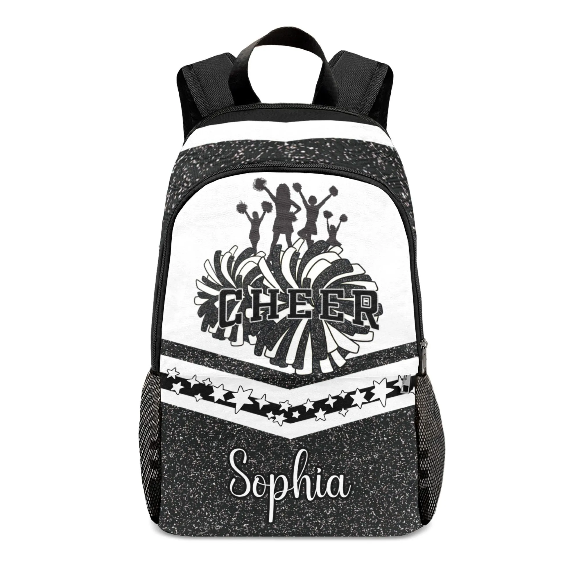 Custom Cheer Cheerleader Blue Green Pink Red Silver Orange All Over Print Casual Name Backpacks